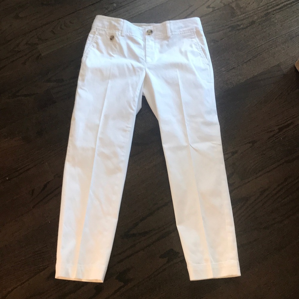 Banana Republic cropped white chino pants